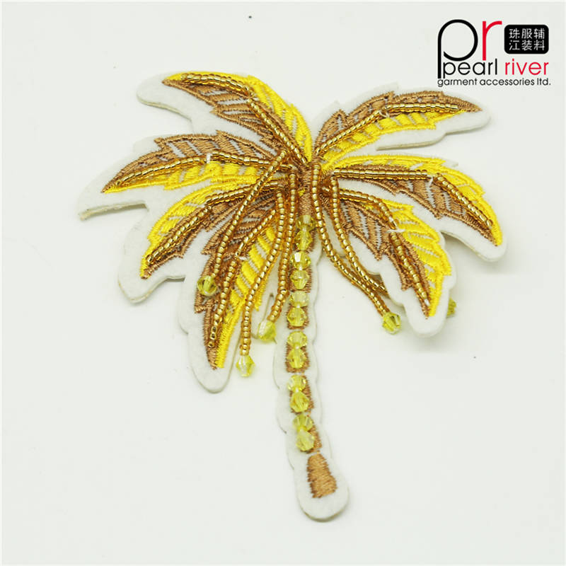 Nueva moda del remiendo del diamante artificial del amarillo de la palma de coco para la decoración modificada para requisitos particulares