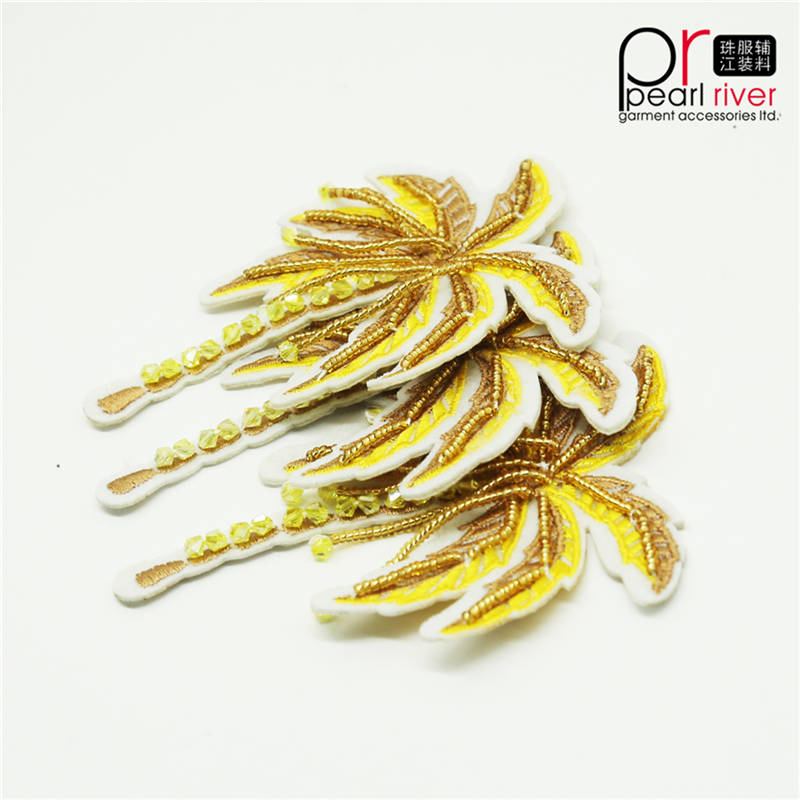 Nueva moda del remiendo del diamante artificial del amarillo de la palma de coco para la decoración modificada para requisitos particulares