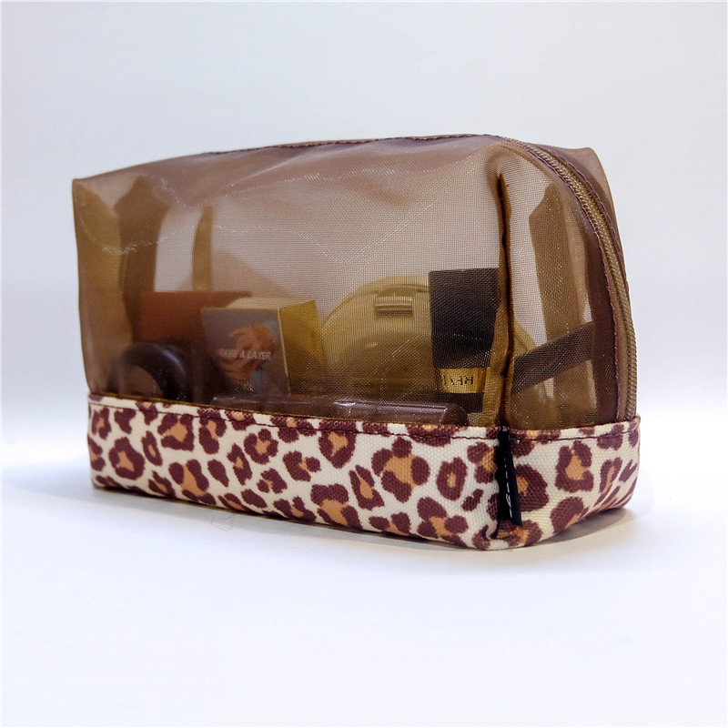 Bolso de maquillaje personalizado para mujer con estampado de leopardo