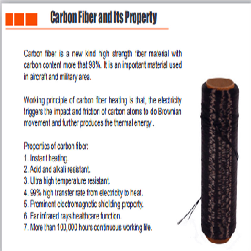 Fibra de carbono del elemento calefactor