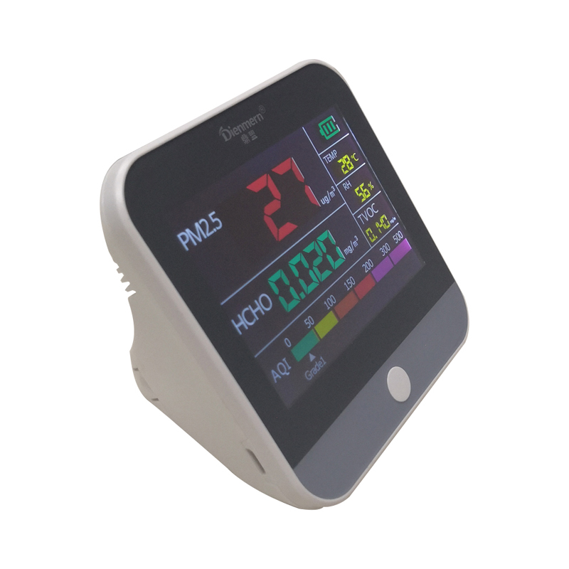 Dienmern Air Quality Monitor PM2.5 Detector de formaldehído HCHO TVOC Tester Analizador de gases portátil para la temperatura de la oficina en casa
