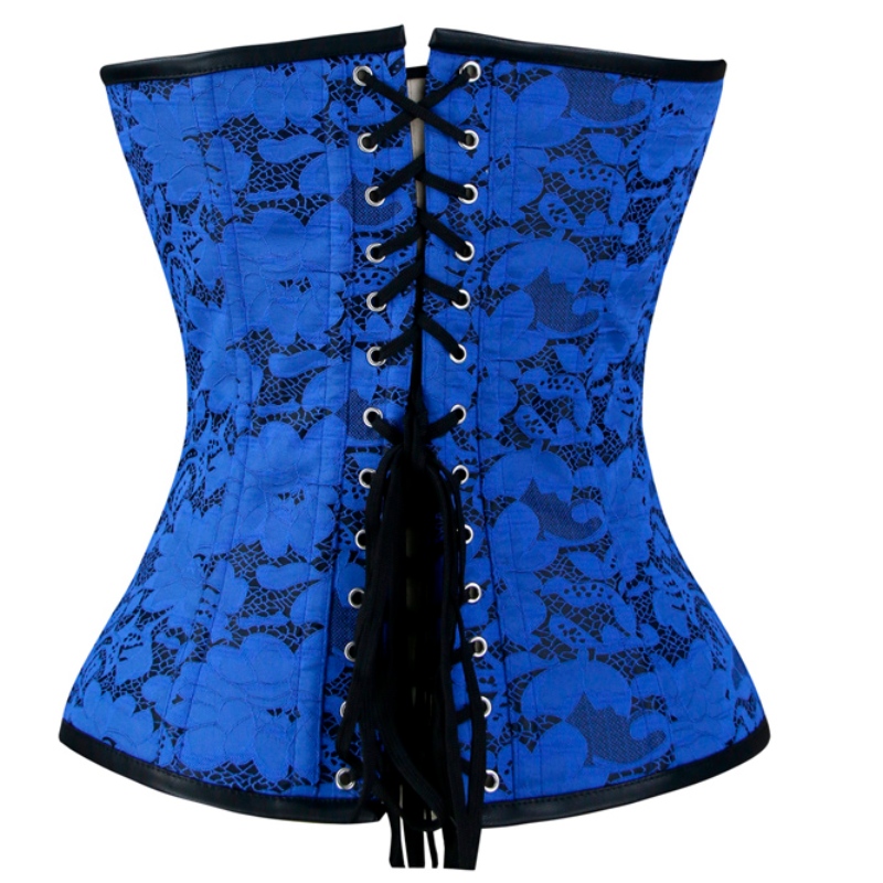 Sexy gótico floral brocado Strapless Steel Bone Bodyshaper cintura Cincher Overbust Corset N19020