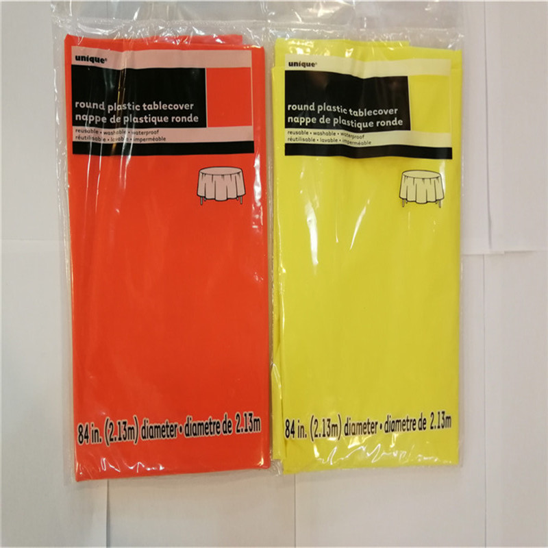 54x108 Mantel de fiesta desechable de PVC Color sólido Forma cuadrada y redonda Decoración de hogar Cubierta de mesa