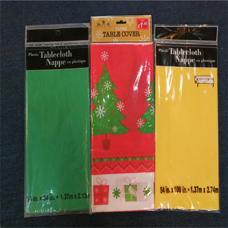 Tamaño y color personalizados Mantel del día de Navidad Tejido de poliéster Rectángulo Mantel