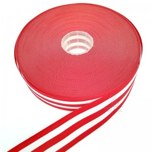 Cinta grosgrain rayada de dos colores de fábrica de 25 mm para embalaje de regalo