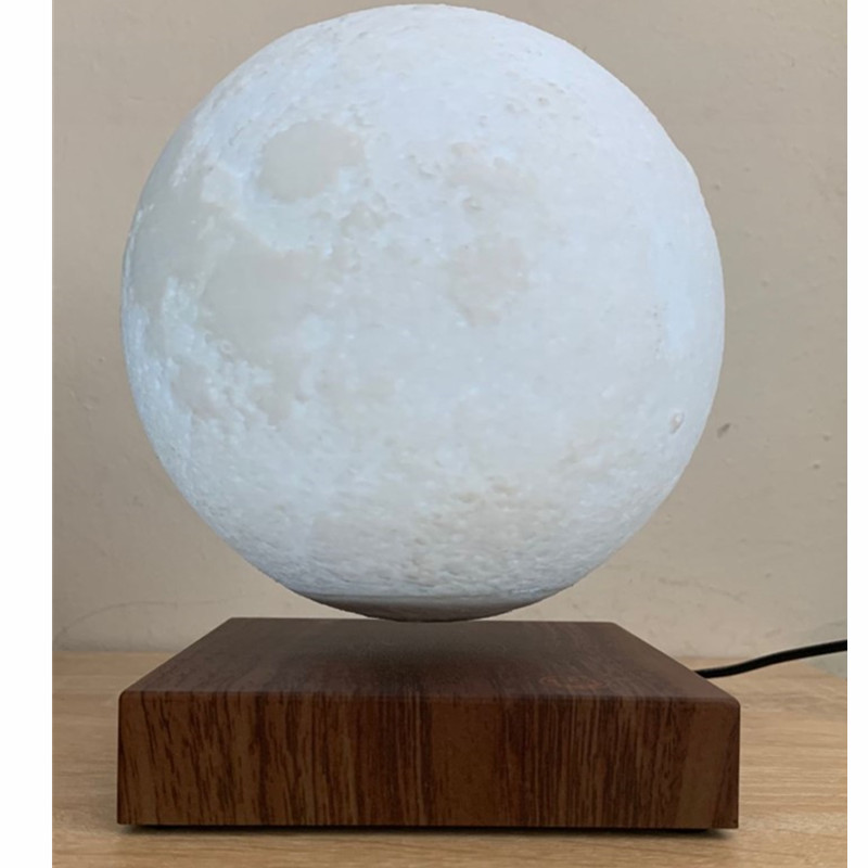 lámpara de luna levitante magnética de madera luz de luna flotante de 6 pulgadas para regalo