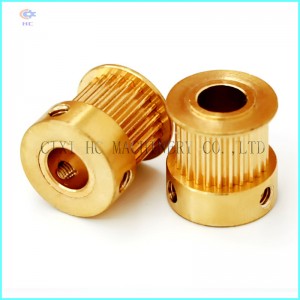 Polea de correa dentada de latón mecanizado CNC pequeño