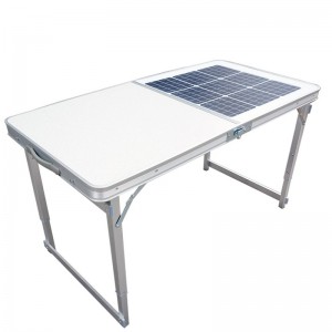 Mesa solar plegable portátil para el acuerdo de carga para la cocina plegable para acampar al aire libre Mesa superior de trabajo plegable