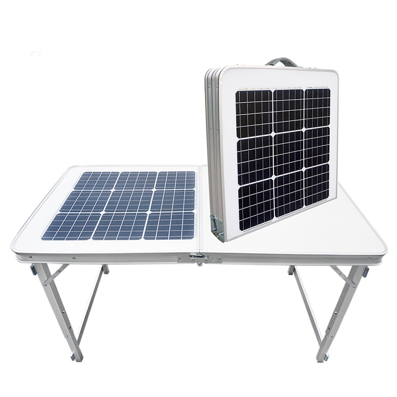 Mesa solar plegable portátil para el acuerdo de carga para la cocina plegable para acampar al aire libre Mesa superior de trabajo plegable