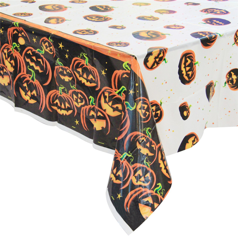 Cubiertas de mesa desechables de mesa de calabaza de Halloween