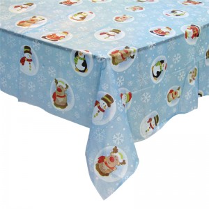 Revestimiento exterior PEVA Rejilla Tipo de rollo azul y rojo Mantel de plástico Paño de mesa