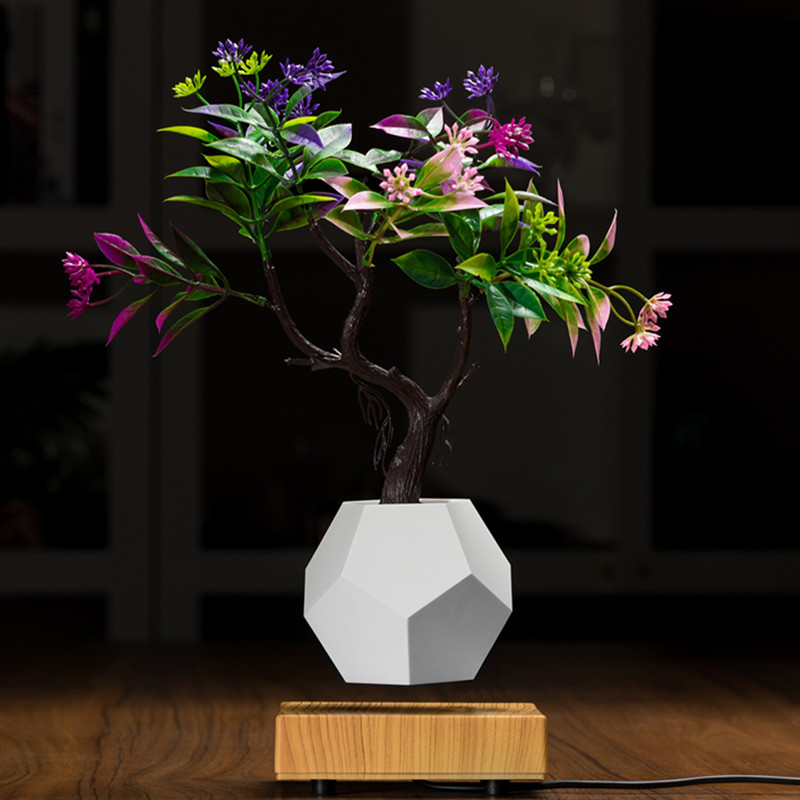 nueva base de madera levitación magnética inferior flyte air bonsai maceta
