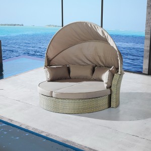 Sun Sun Face redondo portátil playa plegable exterior tumbona