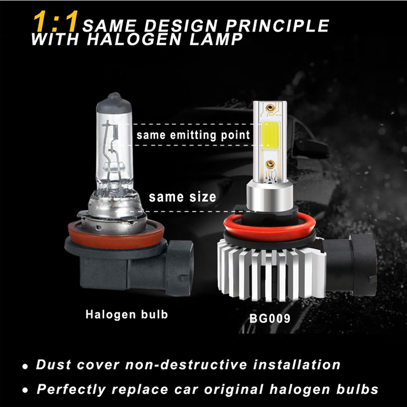 nuevo diseño todo en uno H8 H9 H11 bombillas de faro led de alta potencia led luz antiniebla
