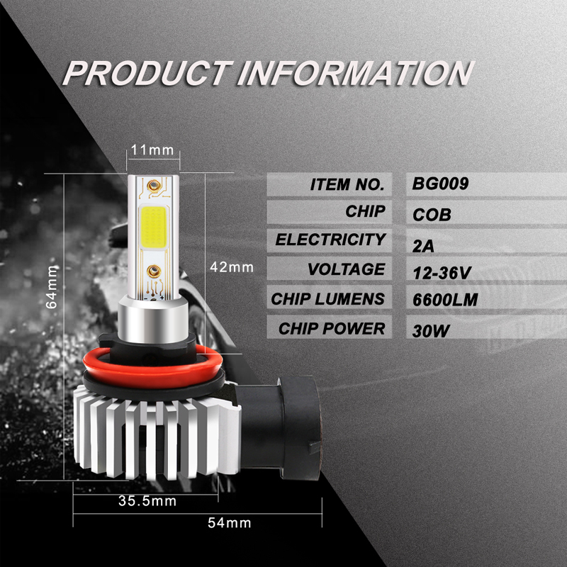nuevo diseño todo en uno H8 H9 H11 bombillas de faro led de alta potencia led luz antiniebla