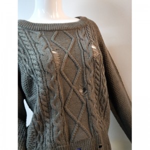 PUNTO DE CABLE GRIS JERSEY RLWS0053F