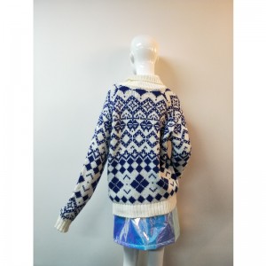 CHECK PRINT LADIES SWEATER RLWS0102F