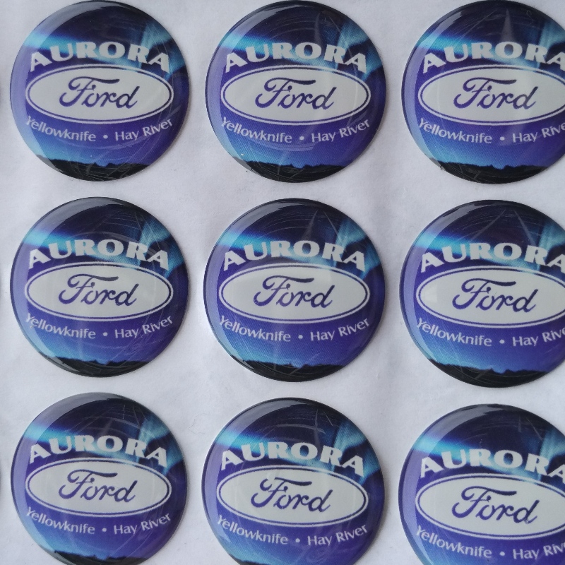 Calcomanía 3d transparente de impresión personalizada, etiqueta de gel recubierta de poliuretano transparente, pegatinas con cúpula de resina epoxi de poliuretano para coche