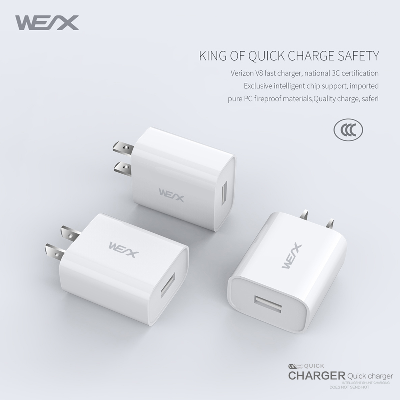 WEX - Cargador de viaje V8, cargador de pared, adaptador de corriente