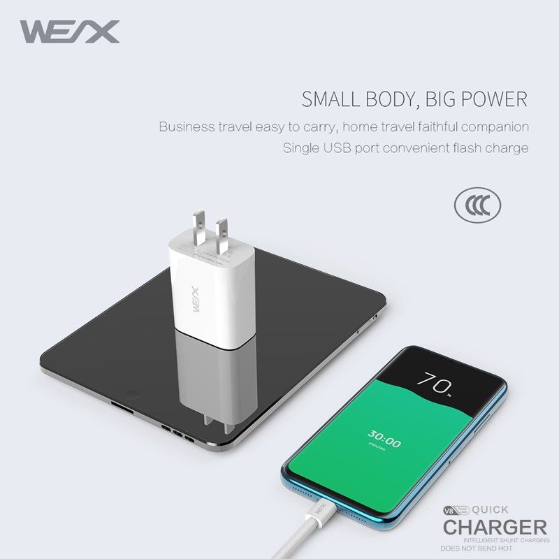 WEX - Cargador de viaje V8, cargador de pared, adaptador de corriente