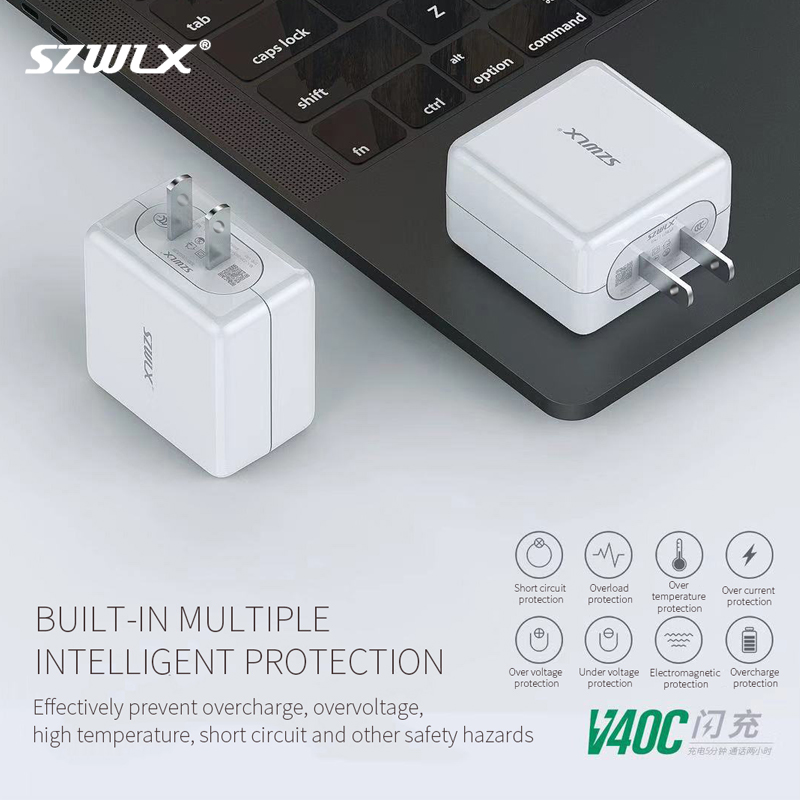 WEX - V40C OPPO VOOC Adaptador de corriente de carga de flash, cargador de pared, cargador de viaje