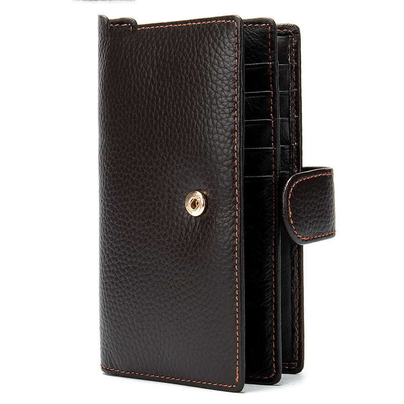 HD0827 - Carteras de múltiples tarjetas de cuero genuino de cuero genuino para hombres OEM de fábrica