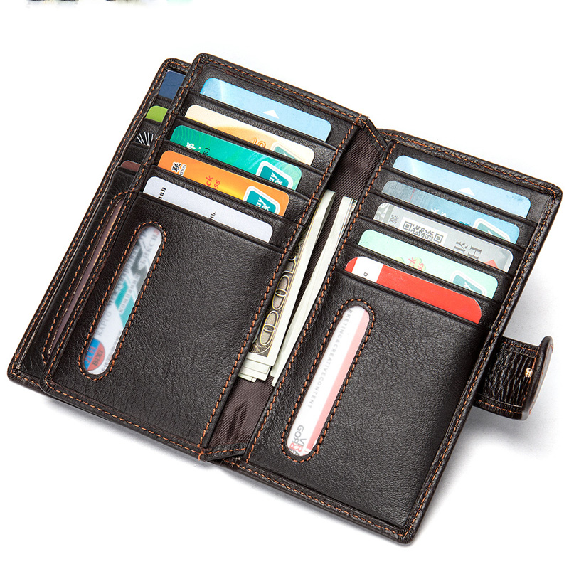 HD0827 - Carteras de múltiples tarjetas de cuero genuino de cuero genuino para hombres OEM de fábrica