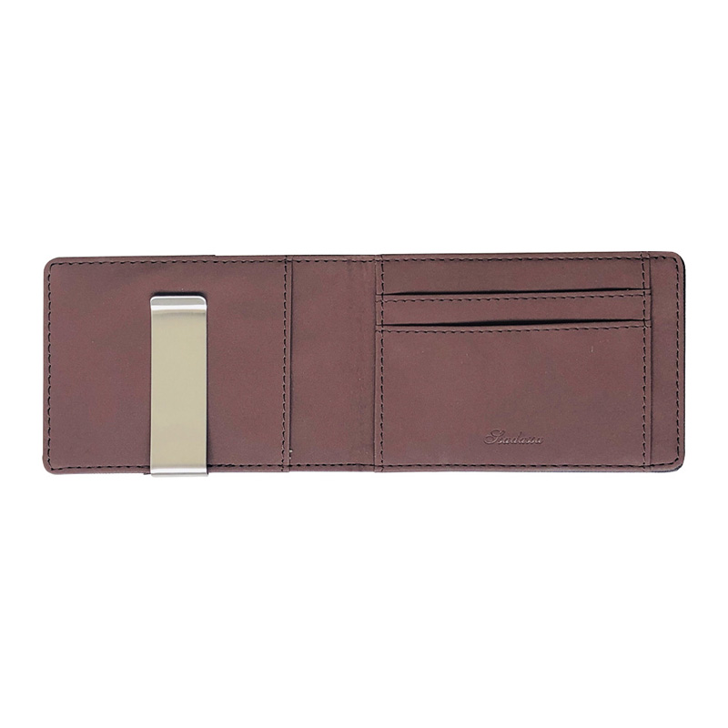 HD0827 - Billetera cruzada para hombre con monedero corto de acero inoxidable