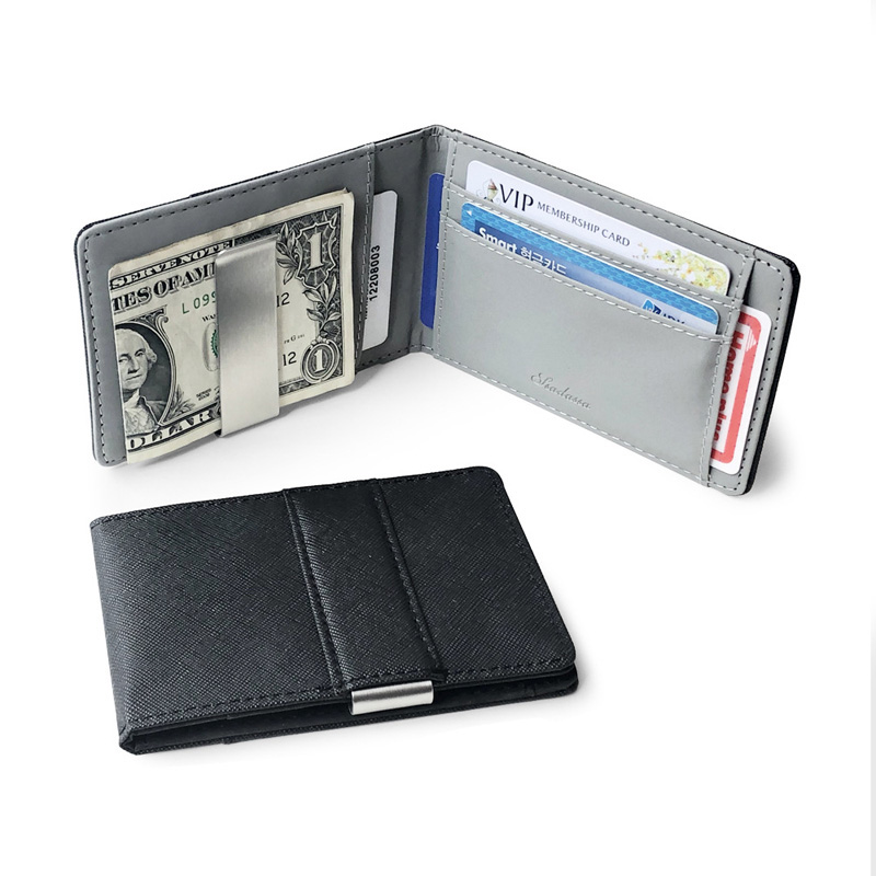 HD0827 - Paquete de tarjeta de crédito para hombres personalizables al por mayor con clip