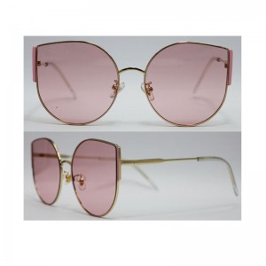 Venta al por mayor logotipo personalizado gafas de sol de metal mujeres Big Cat Eyes Frame