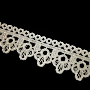 Encaje de seda de leche de alta calidad 2.1cm encaje de poliéster ribete de encaje guipur