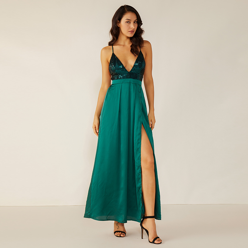 Custom Oem Summer Green Coctail Off Shoulder Sexy Backless X Lady Elegante Vestido Mujer WM0005