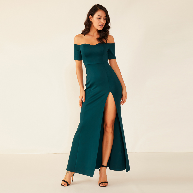 Las mujeres atractivas de un hombro tubo superior vestido de mariposa estilo vestidos de moda mujer dama elegante WM0009