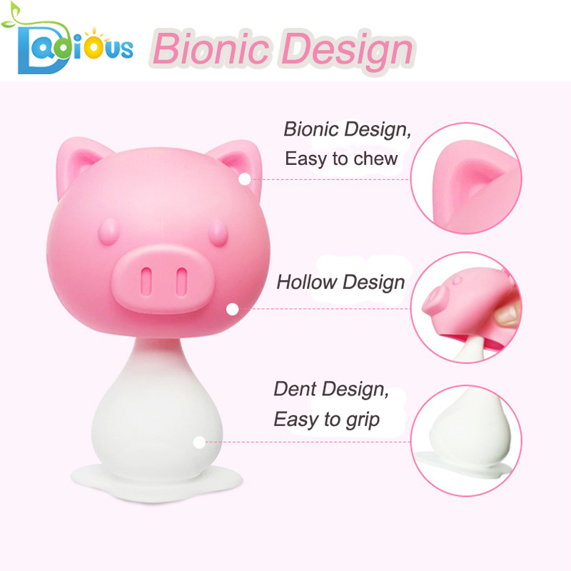 Nuevo diseño de seguridad para el bebé mordedor Sonajero de calidad alimentaria para bebé de silicona mordedor BPA sin bebé mordedor