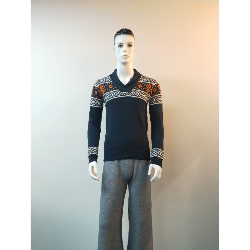 SUDADERA NAVY PRINT V-NECK RLMS0058F