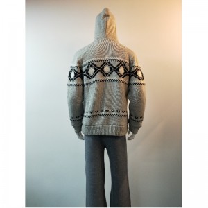 SUDADERA CON CAPUCHA ESTAMPADA GRIS RLMS0066F