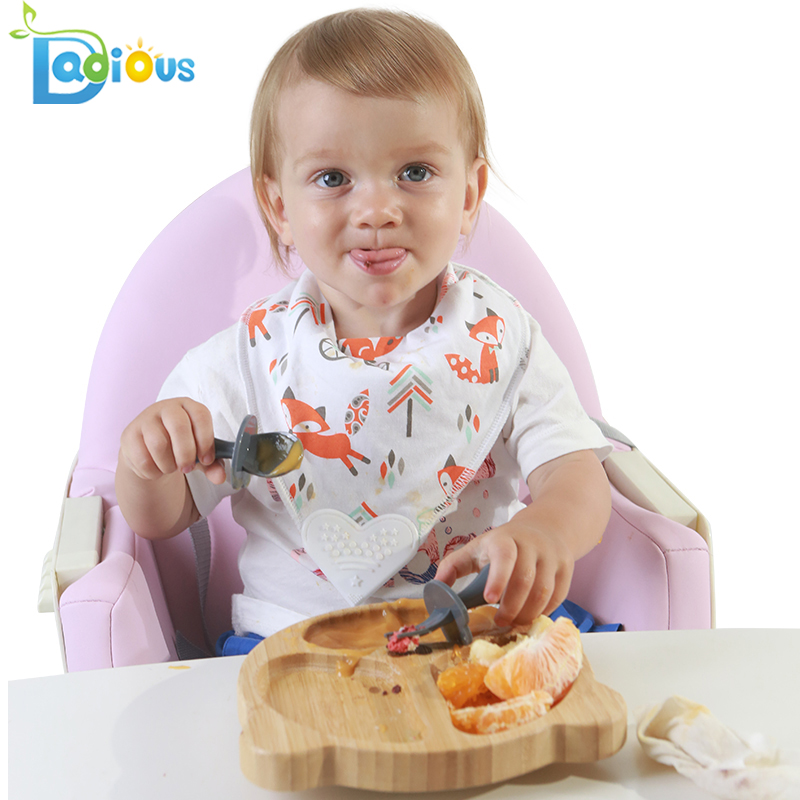 Best Seller First Self Feeding Baby Utensils Short Toddler Spoon Food Grade PP Cucharas y tenedores para el entrenamiento del bebé