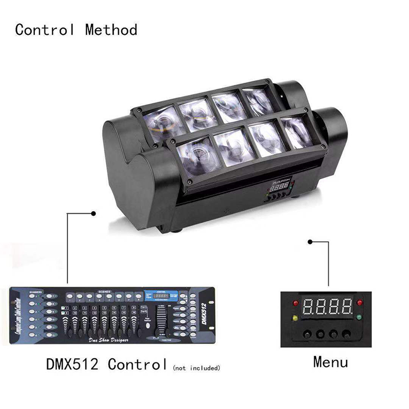 La fabricación profesional 8 * 10w 8 ojos de la luz de la araña llevó luces de DJ