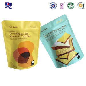 El papel de aluminio se levanta en la bolsa con cremallera para el envasado de chocolate u otros alimentos 100 g 250 g 500 g, etc.