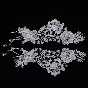 1 # Encaje escote, encaje de seda de leche, poliéster / encaje de nylon, encaje de algodón,