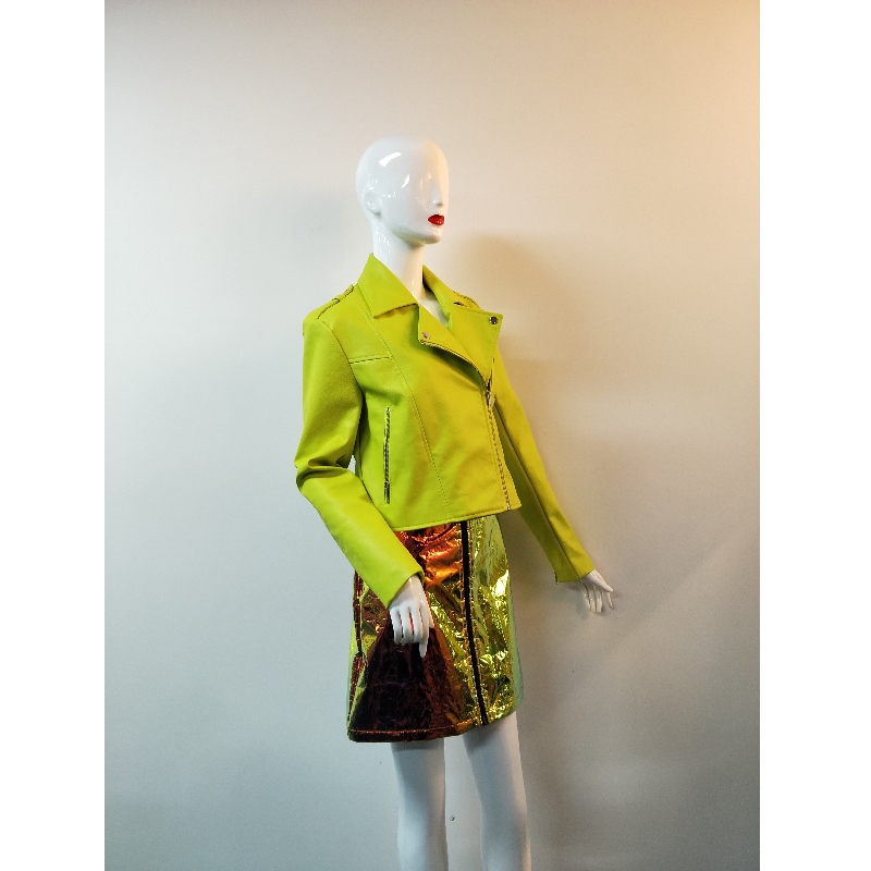 CHAQUETA DE PU AMARILLO FLUORESCENTE RLWPJ0003N