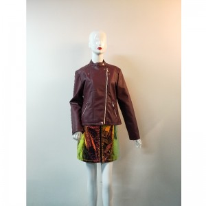 BURGUNDY PU CHAQUETA RLWPJ0019N