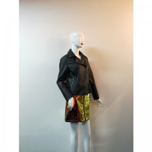 BLACK PU BIKER CHAQUETA RLWPJ0022N