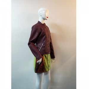 BURGUNDY PU CHAQUETA RLWPJ0019N