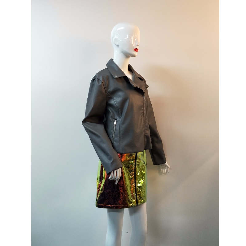 CHAQUETA BIKER PU NEGRO RLWPJ0014N