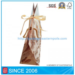 Bolsa de papel de lujo para velas con cierre de cinta.