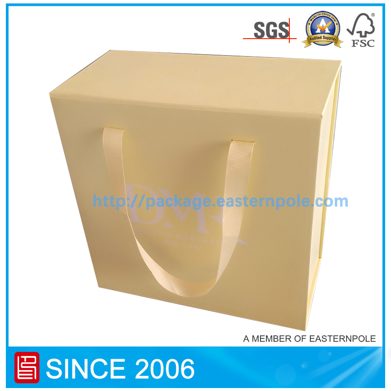 Caja de embalaje de sello de imán amarillo plegable