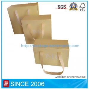 Caja de embalaje de sello de imán amarillo plegable