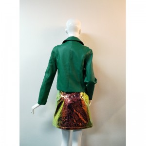 CHAQUETA BIKER PU VERDE RLWPJ0011N