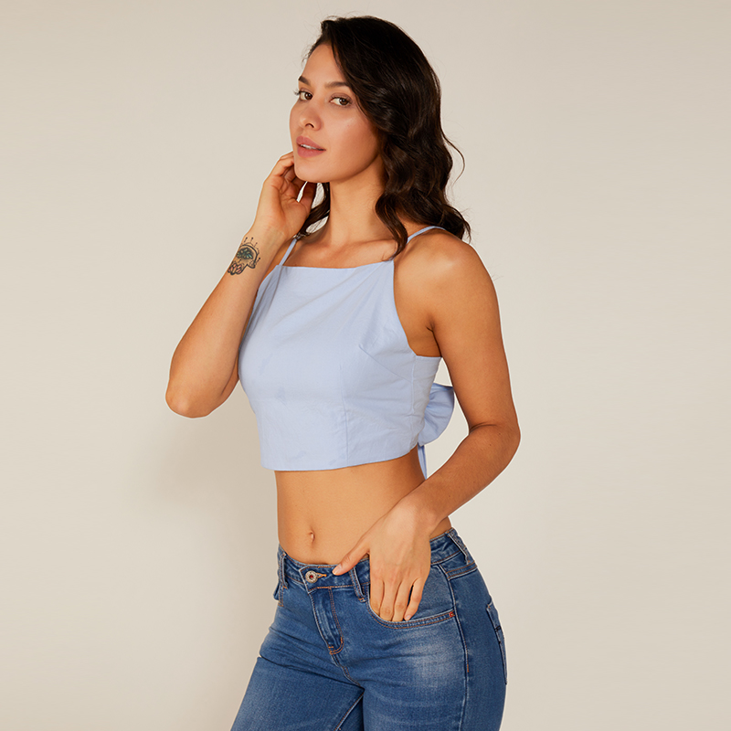 Alta calidad Factory Oem Halter Neck Bow-Knot Blusa Sexy camisola Tank Top